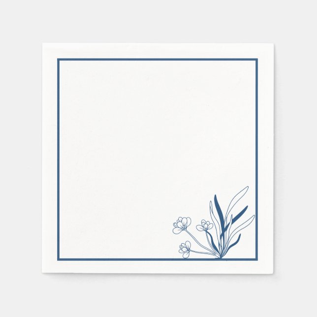 Coastal Botanical | Soft Blue Pappersservett (Framsidan)