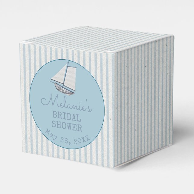 Coastal Bridal Shower Boat Stripe  Presentaskar (Framsidan Sidan)