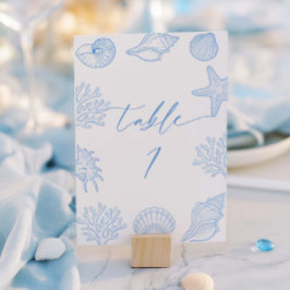 Coastal Bridal Shower Table Number  Bordsnummer