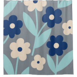 Coastal Calm Florals | Indigo & Turquoise pattern