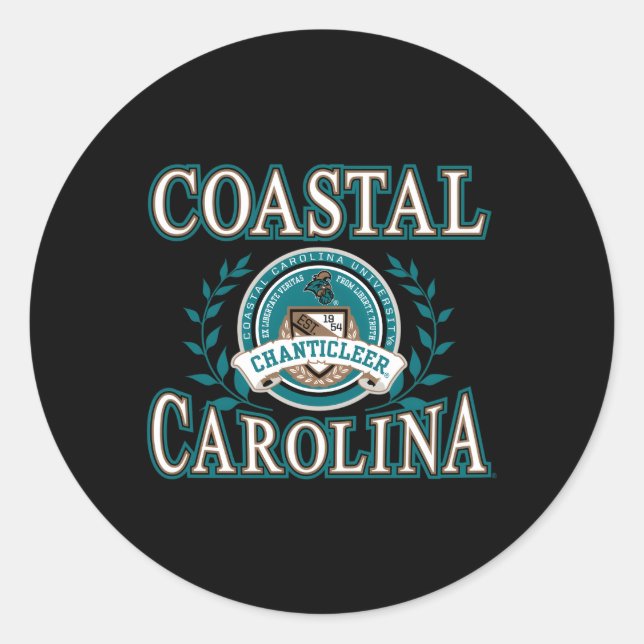 Coastal Carolina Chanticleers Laurels Runt Klistermärke (Framsida)
