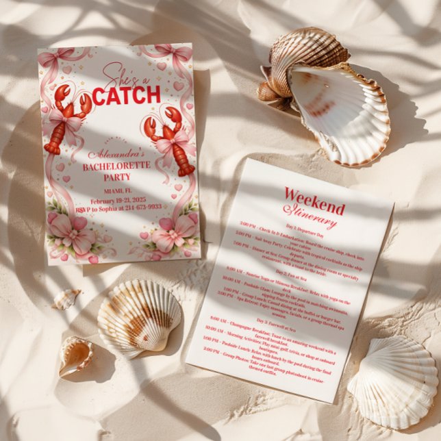 Coastal Catch Vintage Sjungande Brudfest Inbjudningar (Skapare uppladdad)
