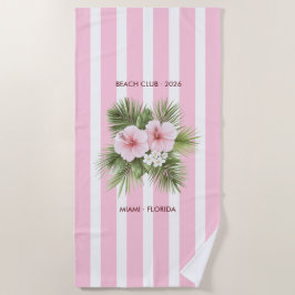 Coastal Chic Beach Club Pink Stripe Tropical