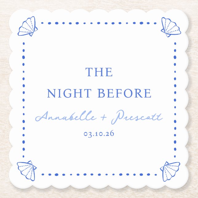 Coastal Chic Blå Personlig Övningsmiddag Underlägg Papper (Framsida)