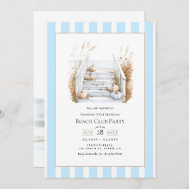 Coastal Chic Fall Beach Club Birthday Party Inbjudningar