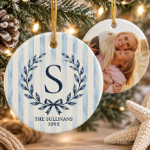 Coastal Chic Lagerkrans Monogram Streck Familj