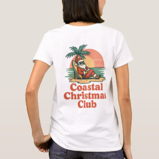 Coastal Christmas Club Print | Relaxed Beach Santa T Shirt