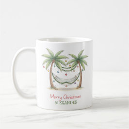 Coastal Christmas Palm Trees With Hammock Kaffemugg