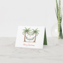 Coastal Christmas Palm Trees With Hammock Kort