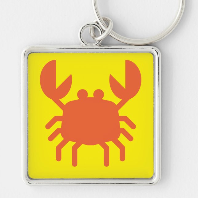 Coastal Claw Fyrkantig Silverfärgad Nyckelring (Framsidan)