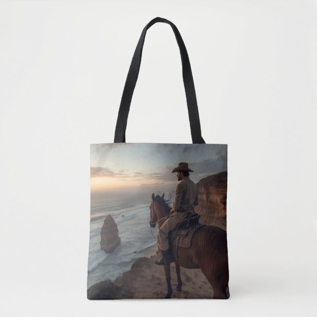 Coastal Cliff Tote Bag - Seaside Western Design Tygkasse (Framsida)