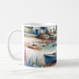 Coastal Cottage Seaside Rowboat Bloom Kaffemugg