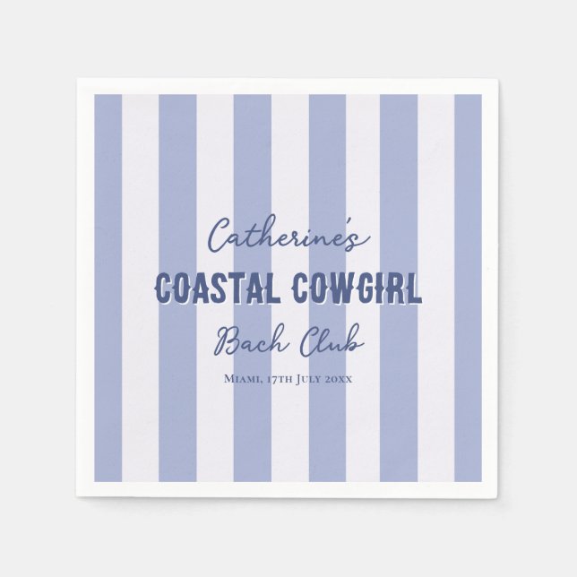 Coastal Cowgirl Bach Club Blå Vita Ränder Pappersservett (Framsidan)