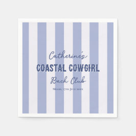 Coastal Cowgirl Bach-klubb Blå Vita Ränder Pappersservett