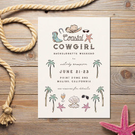 Coastal Cowgirl Bachelorette Helg Inbjudningar