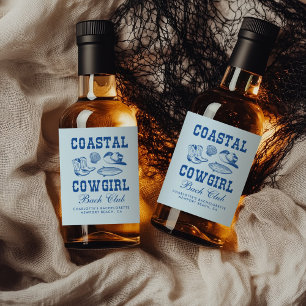 Coastal Cowgirl Bachelorette Helg Spritflaskor Etikett