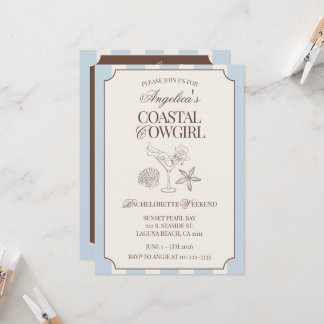 Coastal Cowgirl Bachelorette Weekend Itinerary and Inbjudningar