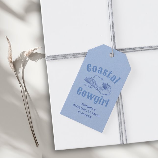 Coastal Cowgirl Beach Bachelorette Party Presentetikett (Coastal Cowgirl Beach Bachelorette Party Gift Tags)