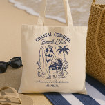 Coastal Cowgirl Beach Klubb Bachelorette Tygkasse<br><div class="desc">Saddla upp för solljus och fira din blivande brud med den här Klubben av Kusttufon Beach-bakteriotten. Med en vintage cowgirl på stranden med handflatan träd, surfboard och cocktails, är denna lekfulla ändå chic perfekt för alla tropiska, westernt inspirerade flickors flyktväg. Anpassa den med din händelseinformation och få redot att skryta...</div>
