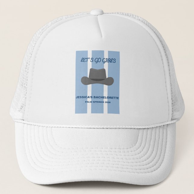 Coastal cowgirl Blå Bachelorette Trucker Hatt  Keps (Framsida)