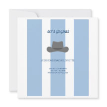 Coastal Cowgirl Blå Ränder Spara Datum Kort