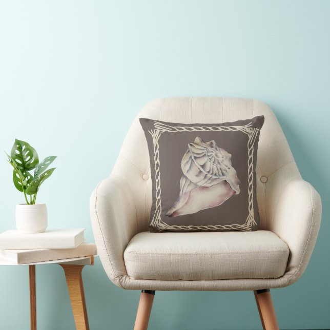 Coastal Cowgirl Brown Seashell Kudde (Stol)
