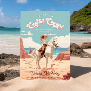 Coastal Cowgirl Horse Bachelorette Party Inbjudningar