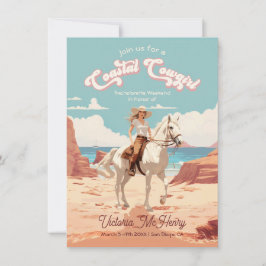 Coastal Cowgirl Horse Bachelorette Party Inbjudningar