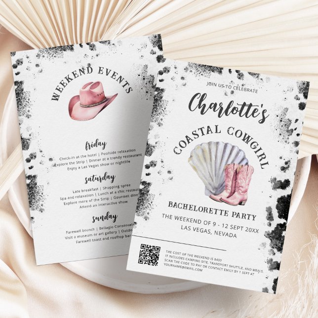 Coastal Cowgirl Modern Bachelorette Helg Inbjudningar (Skapare uppladdad)