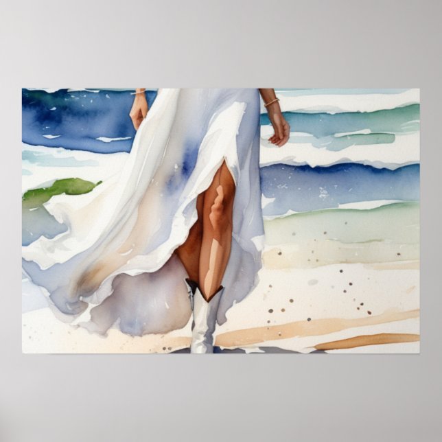 Coastal Cowgirl - on the Beach Poster (Framsidan)