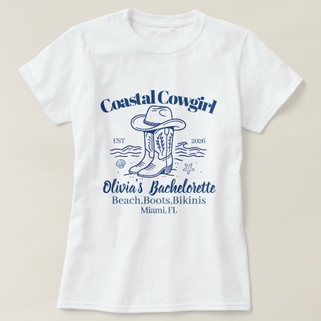 Coastal Cowgirl Sällskapsfest T-Shirt (Design framsida)