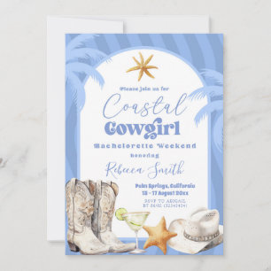 Coastal Cowgirl Summer Bachelorette Itinerary Inbjudningar