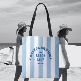 Coastal Cowgirl The Beach Club Blå Cabana-randig Tygkasse