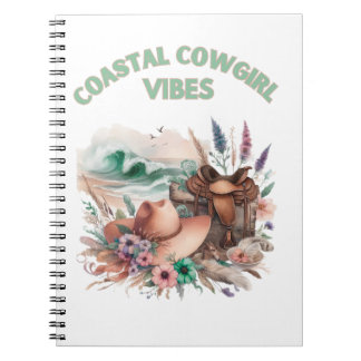 Coastal cowgirl vibes,floral, feminine hoodie anteckningsbok