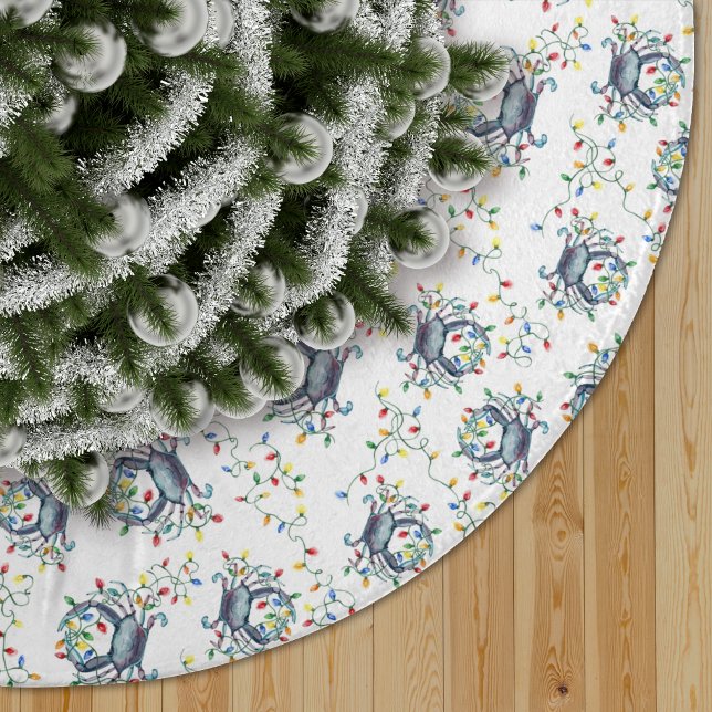 Coastal Crab Christmas Lights Julgransmatta Borstad Polyester (Skapare uppladdad)