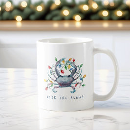Coastal Crab “Deck the Claws” Holiday Kaffemugg