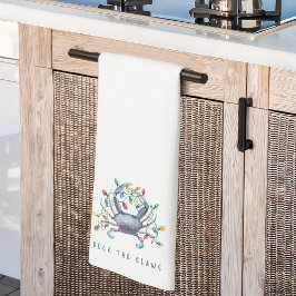 Coastal Crab “Deck the Claws” Holiday Kökshandduk