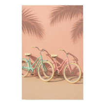 Coastal Cruiser Bikes Poster – Pastel Beach