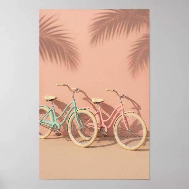 Coastal Cruiser Bikes Poster – Pastel Beach (Framsidan)