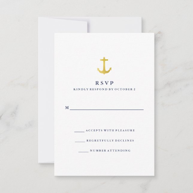 Coastal Glamor | Guld Anchor och marinblått OSA (Framsida)