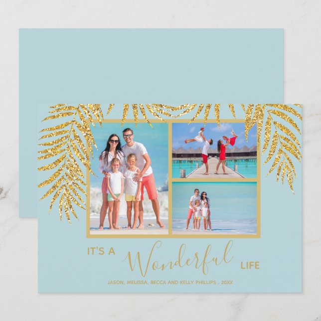 Coastal Handflatan Photo Collage jul Julkort (Fram/baksida)