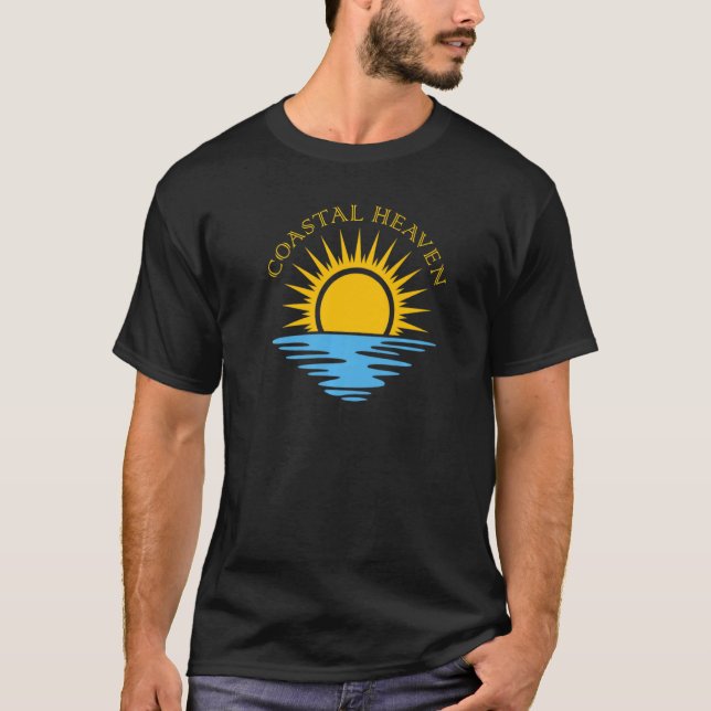 Coastal Heaven Sun Surf Ocean Tropical Oasis Premi T Shirt (Framsida)