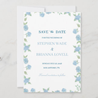 Coastal Hydrangea Save the Date  Inbjudningar