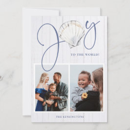 Coastal jul Joy Seashell Helgdag 2 Foton Julkort