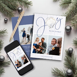 Coastal jul Joy Seashell Helgdag 3 Foton Julkort