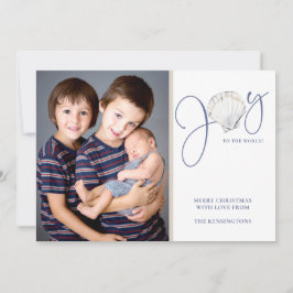 Coastal jul Joy Seashell Helgdag Photo Julkort