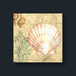 Coastal Karta Collage Canvastryck<br><div class="desc">Det finns inget som liknar karta i havslivet. Denna genomskinliga insamling av dessa kontrollceller kommer att gå underbar på alla produkter. Det ge är en vintage som känner för bilden och fångar upp havets liv under vattnet. Det omfattar en rosa och ett vitt säsongskal i rand och en havsliknande snäcka...</div>