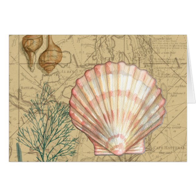 Coastal Karta Collage Hälsningskort (Framsidan Horizontal)