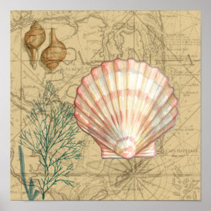 Coastal Karta Collage Poster