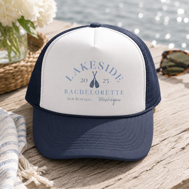 Coastal Lake Möhippa Keps (Coastal Lake Bachelorette Trucker Hat)